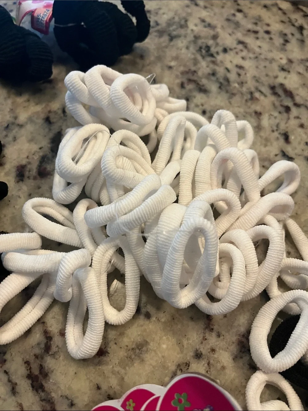 Kids Elastic Hair Ties - Black, White & Multicolor Ponytail Holders